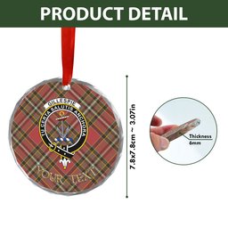 ScotsTee Shop Gillespie Weathered Clan Crest Tartan Glass Ornament