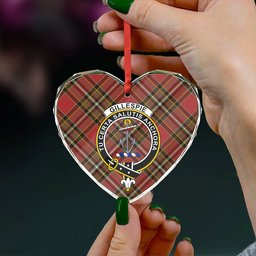 ScotsTee Shop Gillespie Weathered Clan Crest Tartan Glass Ornament
