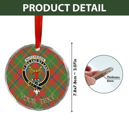 ScotsTee Shop Hutcheson Ancient Clan Crest Tartan Glass Ornament