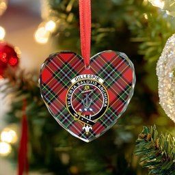 ScotsTee Shop Gillespie Modern Clan Crest Tartan Glass Ornament