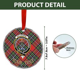 ScotsTee Shop Gillespie Modern Clan Crest Tartan Glass Ornament