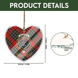 ScotsTee Shop Gillespie Modern Clan Crest Tartan Glass Ornament