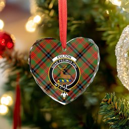 ScotsTee Shop Fulton 1999 Ancient Clan Crest Tartan Glass Ornament