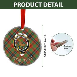 ScotsTee Shop Fulton 1999 Ancient Clan Crest Tartan Glass Ornament