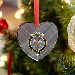 ScotsTee Shop Ralston US Weathered Clan Crest Tartan Glass Ornament