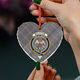 ScotsTee Shop Ralston US Weathered Clan Crest Tartan Glass Ornament