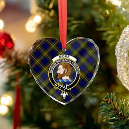 ScotsTee Shop More (Muir) Clan Crest Tartan Glass Ornament