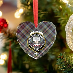ScotsTee Shop Reid (Mill City) Weathered Clan Crest Tartan Glass Ornament