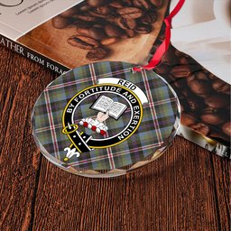 ScotsTee Shop Reid (Mill City) Weathered Clan Crest Tartan Glass Ornament