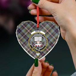 ScotsTee Shop Reid (Mill City) Weathered Clan Crest Tartan Glass Ornament