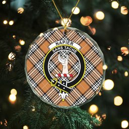 ScotsTee Shop Napier Rose Modern Clan Crest Tartan Glass Ornament
