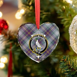 ScotsTee Shop Porteous Weathered Clan Crest Tartan Glass Ornament