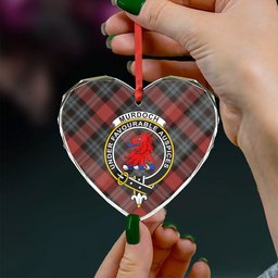 ScotsTee Shop Murdoch Weathered Clan Crest Tartan Glass Ornament