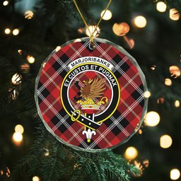 ScotsTee Shop Marjoribanks Modern Clan Crest Tartan Glass Ornament