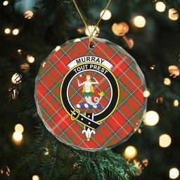 ScotsTee Shop Murray Plaid Artifact Ancient Clan Crest Tartan Glass Ornament