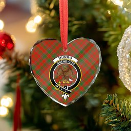 ScotsTee Shop Munro (Logan) Ancient Clan Crest Tartan Glass Ornament
