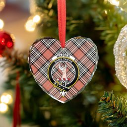 ScotsTee Shop Napier Rose Ancient Clan Crest Tartan Glass Ornament