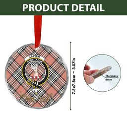 ScotsTee Shop Napier Rose Ancient Clan Crest Tartan Glass Ornament