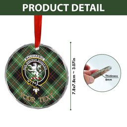 ScotsTee Shop MacDiarmid Ancient Clan Crest Tartan Glass Ornament