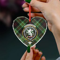 ScotsTee Shop MacDiarmid Ancient Clan Crest Tartan Glass Ornament
