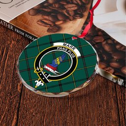 ScotsTee Shop Marr Modern Clan Crest Tartan Glass Ornament