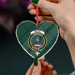 ScotsTee Shop Marr Modern Clan Crest Tartan Glass Ornament