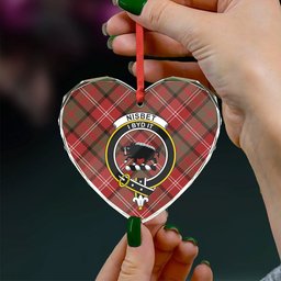 ScotsTee Shop Nisbet (Nisbit) Weathered Clan Crest Tartan Glass Ornament