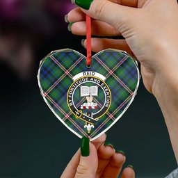 ScotsTee Shop Reid (Mill City) Modern Clan Crest Tartan Glass Ornament