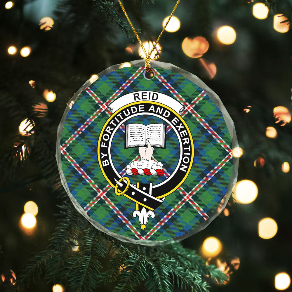 ScotsTee Shop Reid (Mill City) Modern Clan Crest Tartan Glass Ornament