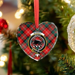 ScotsTee Shop Nisbet (Nisbit) Modern Clan Crest Tartan Glass Ornament