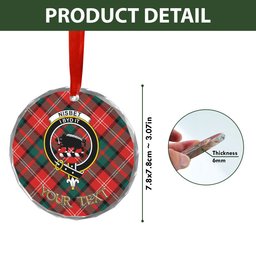 ScotsTee Shop Nisbet (Nisbit) Modern Clan Crest Tartan Glass Ornament