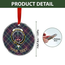 ScotsTee Shop Rankin Modern Clan Crest Tartan Glass Ornament