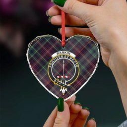 ScotsTee Shop Rankin Modern Clan Crest Tartan Glass Ornament