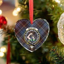 ScotsTee Shop Renton Modern Clan Crest Tartan Glass Ornament