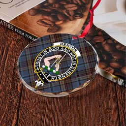 ScotsTee Shop Renton Modern Clan Crest Tartan Glass Ornament