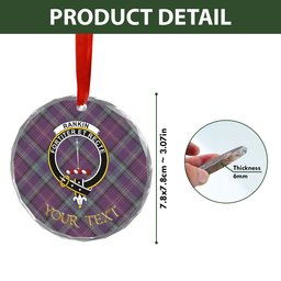 ScotsTee Shop Rankin Weathered Clan Crest Tartan Glass Ornament
