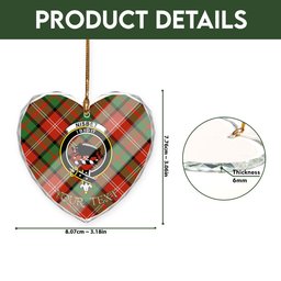 ScotsTee Shop Nisbet (Nisbit) Ancient Clan Crest Tartan Glass Ornament