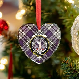 ScotsTee Shop Napier Weathered Clan Crest Tartan Glass Ornament