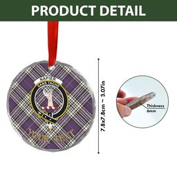 ScotsTee Shop Napier Weathered Clan Crest Tartan Glass Ornament