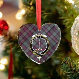 ScotsTee Shop Rankin (Dalgliesh) Weathered Clan Crest Tartan Glass Ornament