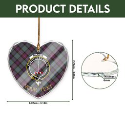 ScotsTee Shop Rankin (Dalgliesh) Weathered Clan Crest Tartan Glass Ornament