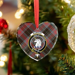 ScotsTee Shop Ramsay Green Weathered Clan Crest Tartan Glass Ornament