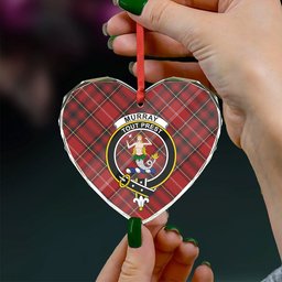 ScotsTee Shop Murray Plaid Artifact Weathered Clan Crest Tartan Glass Ornament