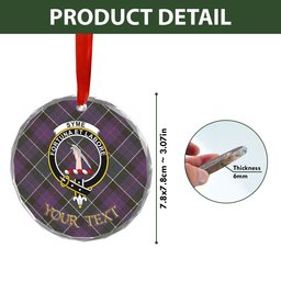 ScotsTee Shop Syme Weathered Clan Crest Tartan Glass Ornament