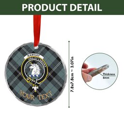 ScotsTee Shop Ramsay Blue Weathered Clan Crest Tartan Glass Ornament