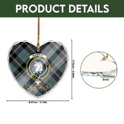 ScotsTee Shop Ramsay Blue Weathered Clan Crest Tartan Glass Ornament