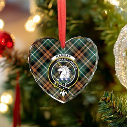 ScotsTee Shop Ramsay Orange Modern Clan Crest Tartan Glass Ornament