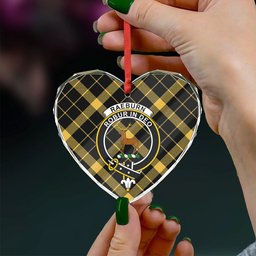 ScotsTee Shop Raeburn Ancient Clan Crest Tartan Glass Ornament
