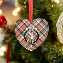 ScotsTee Shop Napier Rose Weathered Clan Crest Tartan Glass Ornament