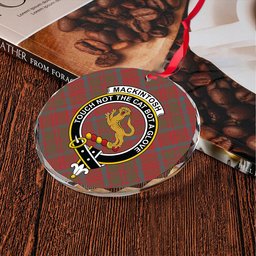 ScotsTee Shop MacKintosh Weathered Clan Crest Tartan Glass Ornament
